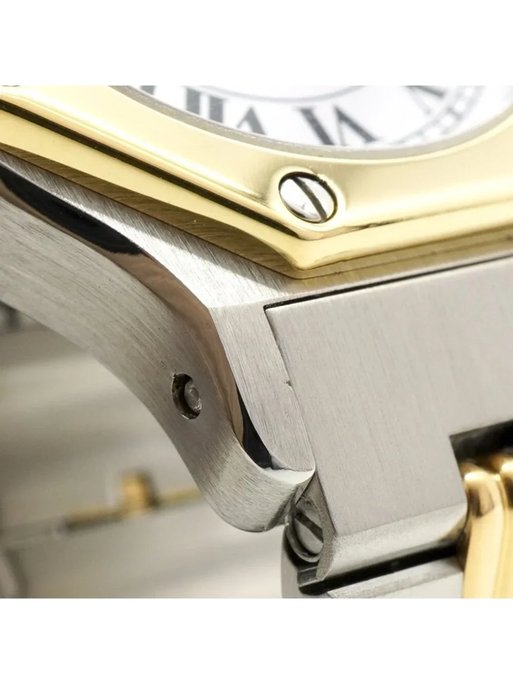 Cartier Santos Octagon SM Godron Bracelet White Dial Watch